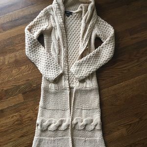 BEBE beige sweater duster